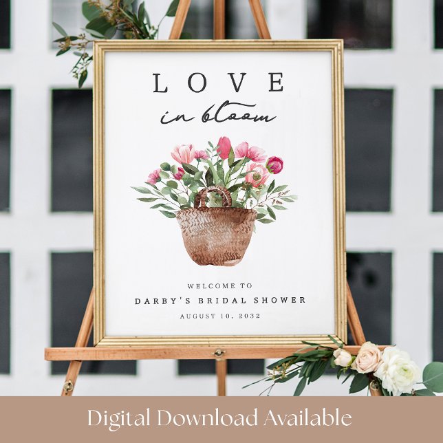 Printable Love in Bloom Bridal Shower Welcome Sign (Creator Uploaded)