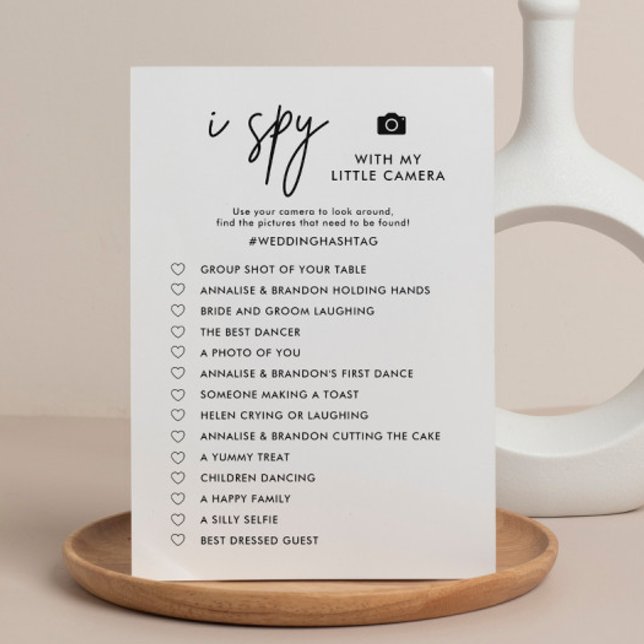 Printable Minimalist I Spy Wedding Photo Hunt Game Programme (Creator Uploaded)