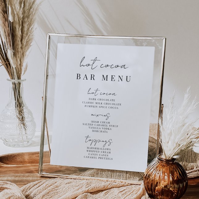 Printable Modern Minimal Script Hot Cocoa Bar Sign (Creator Uploaded)