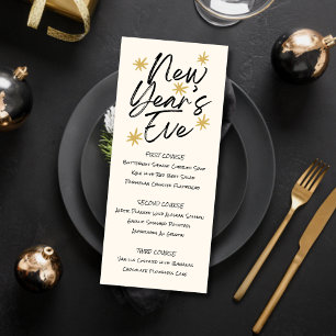 Printable New Years Eve Menu Invitation