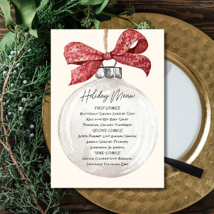 Printable Ornament Holiday Menu Invitation