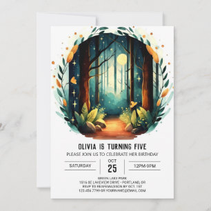 Printable Pastel Forest Woodland Birthday Invitation