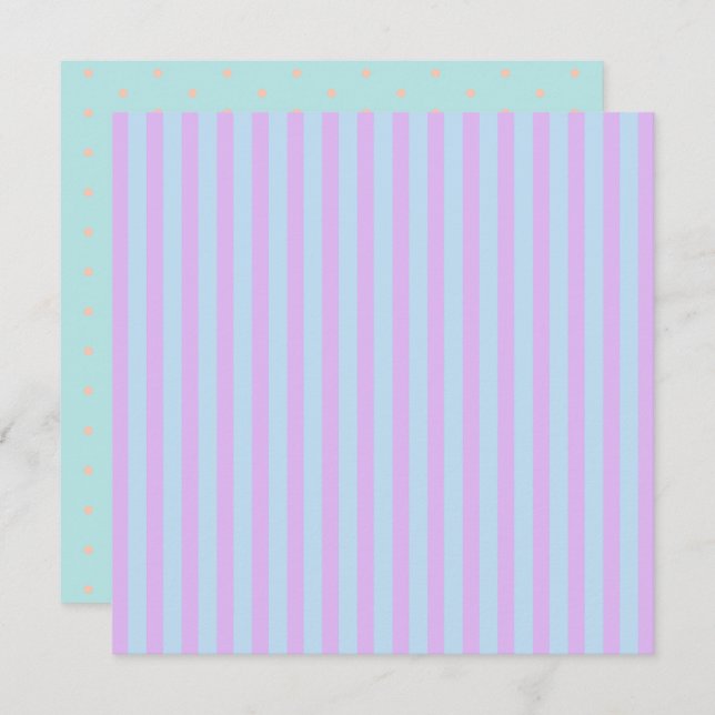 Printable Pastel Rainbow Stripes & Polka Dots Invitation (Front/Back)