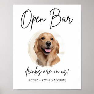Printable Pet Dog Wedding Open Bar Drinks Sign