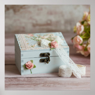 Printable Pretty Shabby Shic wooden box Photo Poster