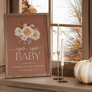 Printable Pumpkin Spice Baby Shower Welcome Sign
