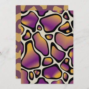 Printable Purple & Gold Cow Print Scrapbook Paper Invitation