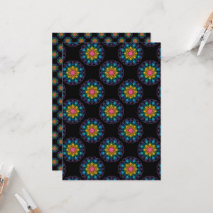 Printable Rainbow Mandala Dots Scrapbook Paper Invitation