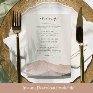 Printable Sierra Dusk Wedding Menu Card