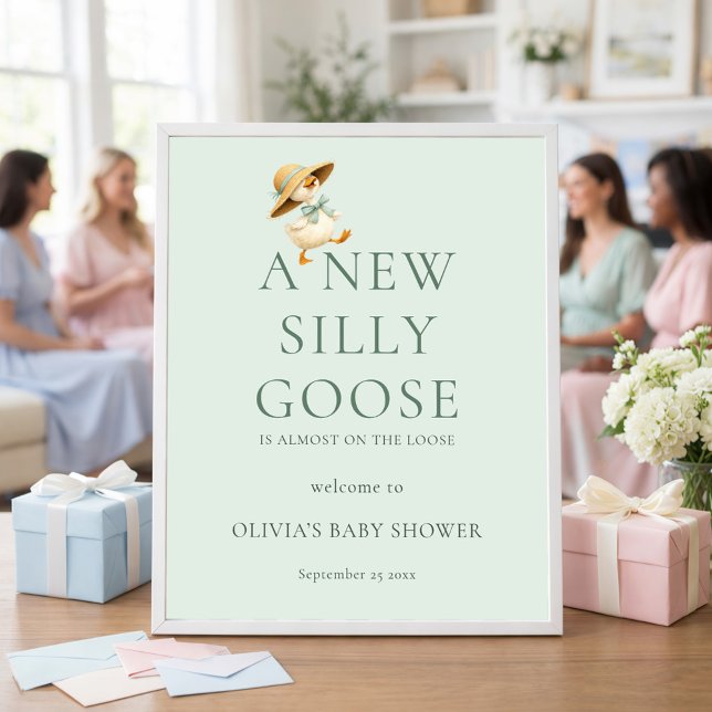Printable Silly Goose Welcome to Baby Shower Poster (Creator Uploaded)