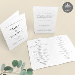 Printable Simple Church Folded Wedding Program Card<br><div class="desc">Printable Simple Church Folded Wedding Program. Available digitally and printed. A simplistic,  fully customisable design. Easily personalise to your own details and change text and background colours if you so wish to match your wedding theme via the edit further option.</div>