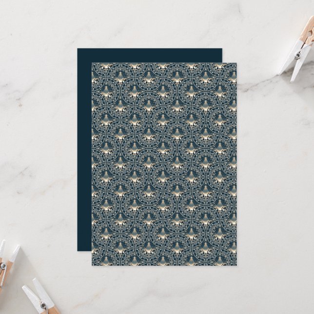 Printable Star of Wonder Mandala Art Deco Fans Invitation (Front/Back In Situ)