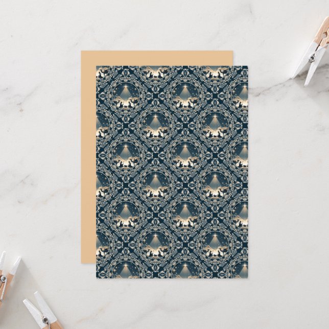 Printable Star of Wonder Mandala Geometric Tile Invitation (Front/Back In Situ)