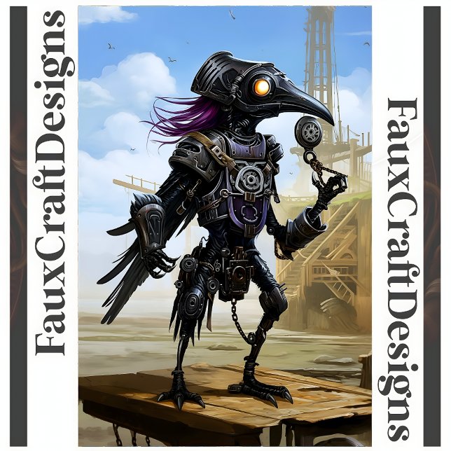 Printable Steampunk Mechanical Raven Right 114 Tissue Paper (Creator Uploaded)