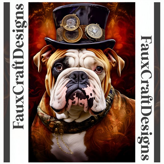 Printable Steampunk Regal British Bulldog 111 Poster (Creator Uploaded)