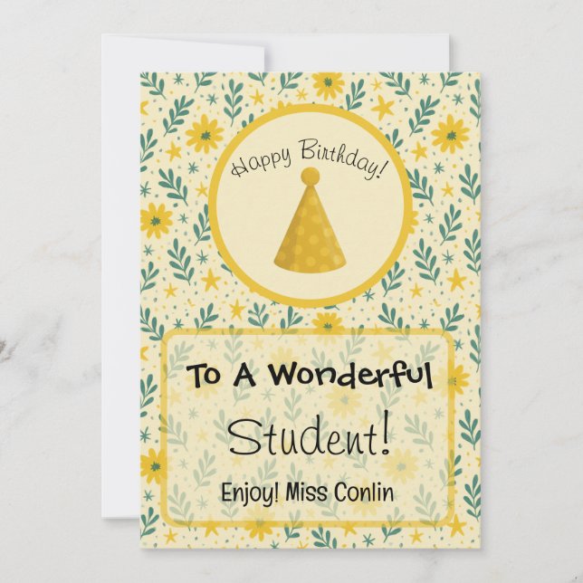 Printable Student Birthday Card for Teachers (Front)