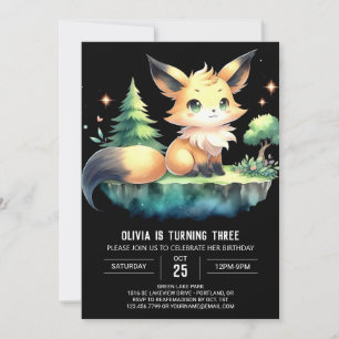 Printable Sweet Fox Birthday Invitation