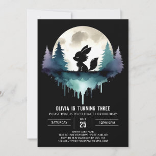 Printable Sweet Wolf Birthday Invitation