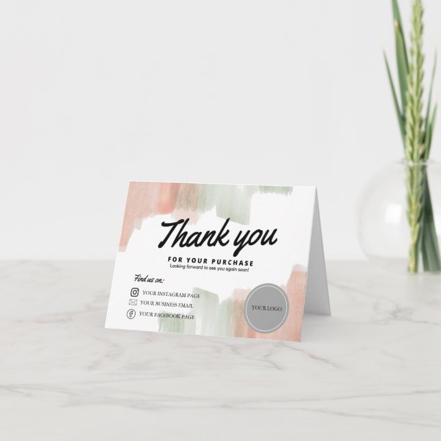 PRINTABLE THANK YOU CARD EDITABLE CUSTOMIZE (Front)