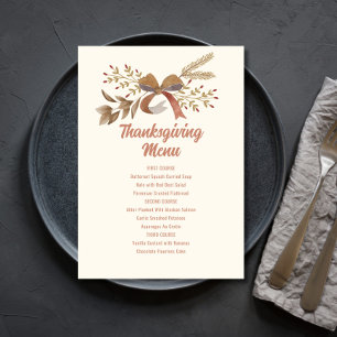 Printable Thanksgiving Menu Invitation