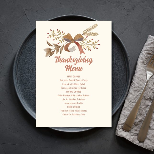 Printable Thanksgiving Menu Invitation (Creator Uploaded)