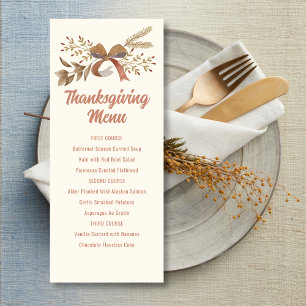 Printable Thanksgiving Menu Invitation