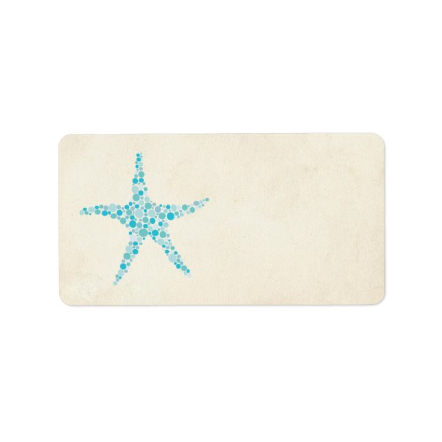 Printable Turquoise Aqua Starfish Address Labels (Front)