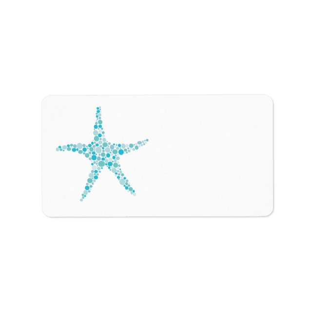Printable Turquoise Aqua Starfish Address Labels (Front)