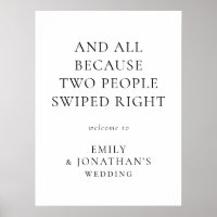 Printable Two People Swiped Right Welcome Wedding