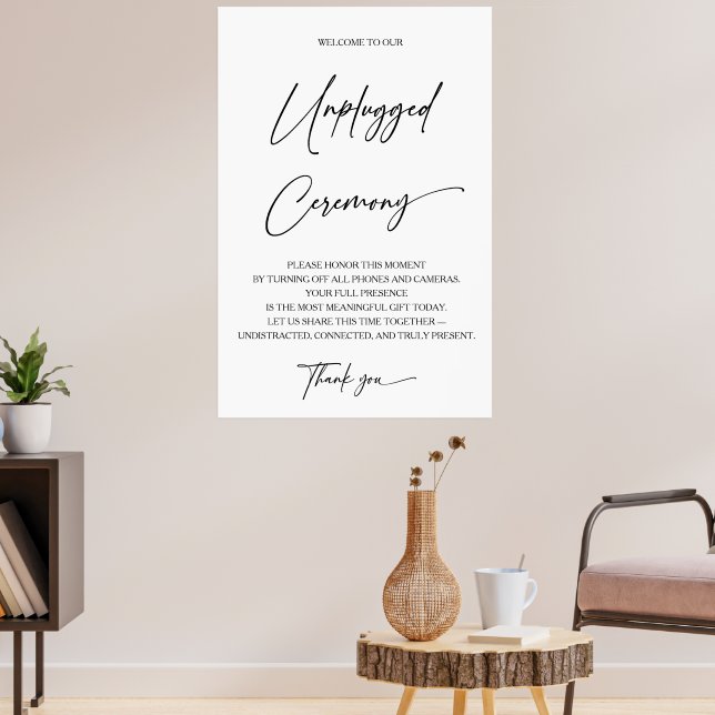 Printable Unplugged Ceremony Acrylic Sign (Living Room 3)