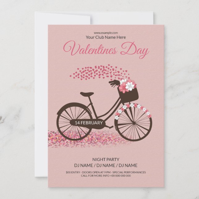 Printable Valentines Party Flyer Template (Front)