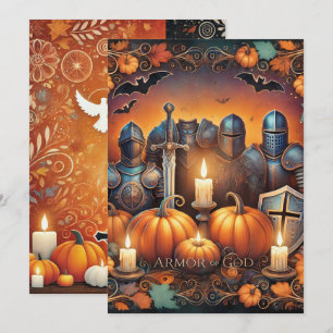 Printable Vibrant Christian Halloween Armour of Go Invitation