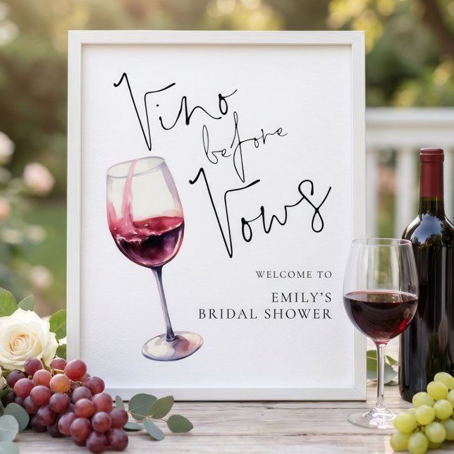 Printable Vino Before Vows Welcome Bridal Shower Poster (Creator Uploaded)
