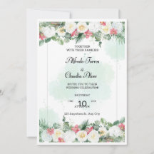 Printable Wedding Invitation, Floral Invitation