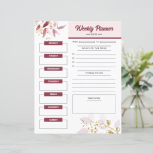 Printable Weekly Planner Template