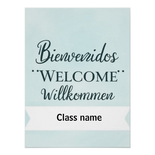 Printable Welcome Banner With Class Name Poster (Front)
