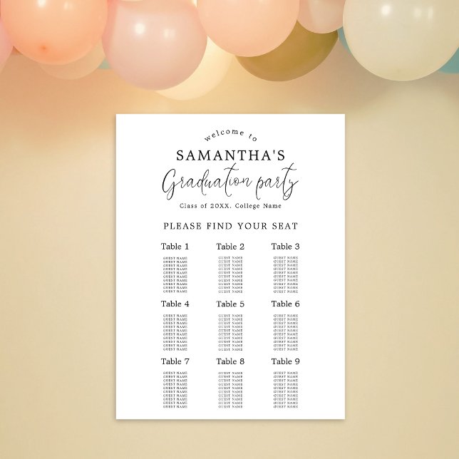 Printable Welcome & Seating Chart Graduation (Creator Uploaded)