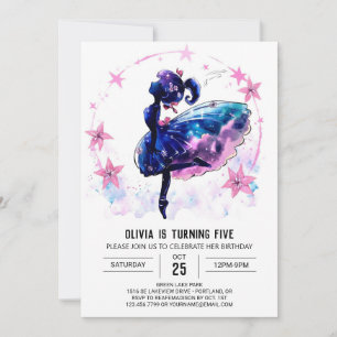 Printable Whimsical Ballerina Birthday  Invitation