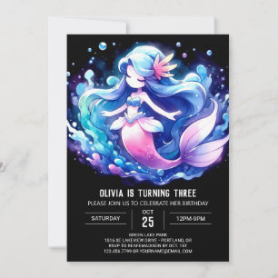 Printable Whimsical Mermaid Birthday Invitation