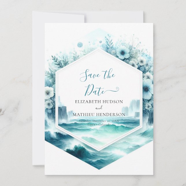 Printable Whimsical Nautical Wedding  Save The Date (Front)