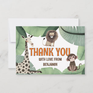Printable Wild One Safari 1st Birthday Thank You Card