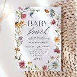 Printable Wildflower Floral Baby Brunch Invitation<br><div class="desc">Celebrate your baby arrival with this Little Wildflower Floral Baby Shower invitation! The design is perfect for any baby shower,  and comes with matching labels to share the happy news. Wildflower Floral Baby Brunch</div>