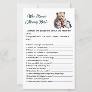 Printable Winter Animals Who Knows Mommy Best Game