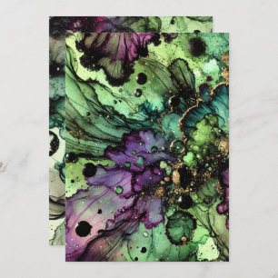 Printable Witch’s Brew Halloween Alcohol Ink Invitation