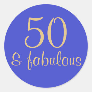 Printed "50 & Fabulous" 50th Birthday Sticker