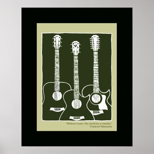 printed acoustic guitars poster (Front)