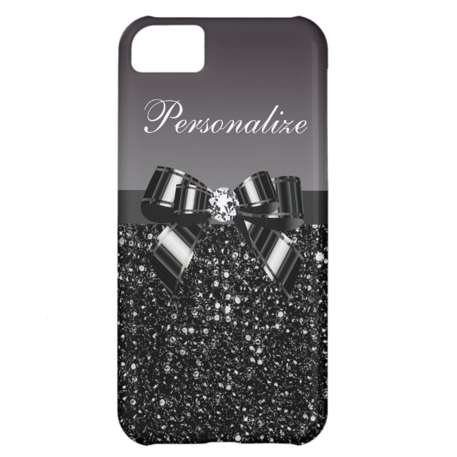 Printed Black & White Sequins, Bow & Diamond Case-Mate iPhone Case (Back)