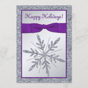 PRINTED BOW Snowflake Holiday Party Invite