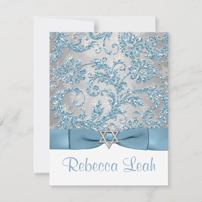 PRINTED BOW - Winter Wonderland Thank You Card (Front)