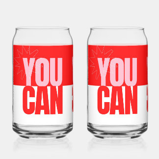 Printed Can Glass Drinkware Set